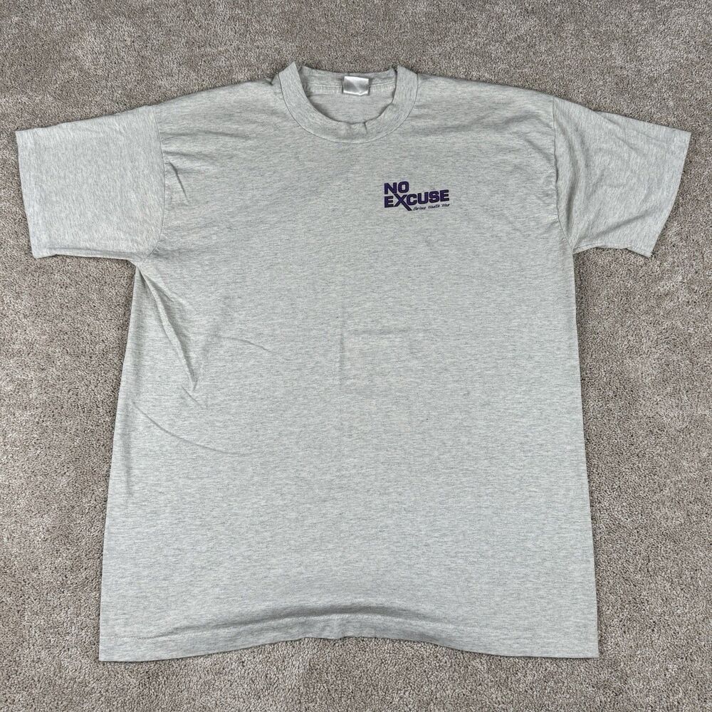 VTG Fruit of the Loom Best USA Graphic Mens XL White Motivational No Escuse Tee